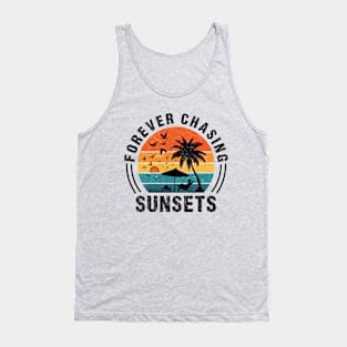 Forever Chasing Sunsets Tropical Summer Beach Vintage Tank Top
